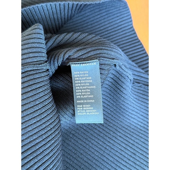 Good American Virgo Ribbed Mini Dress NWT Women's M Black Long Sleeve $169 - Picture 6 of 6